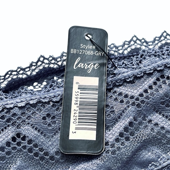 NWT BootayBag Gray Lace Thong Size Large - Picture 2 of 4